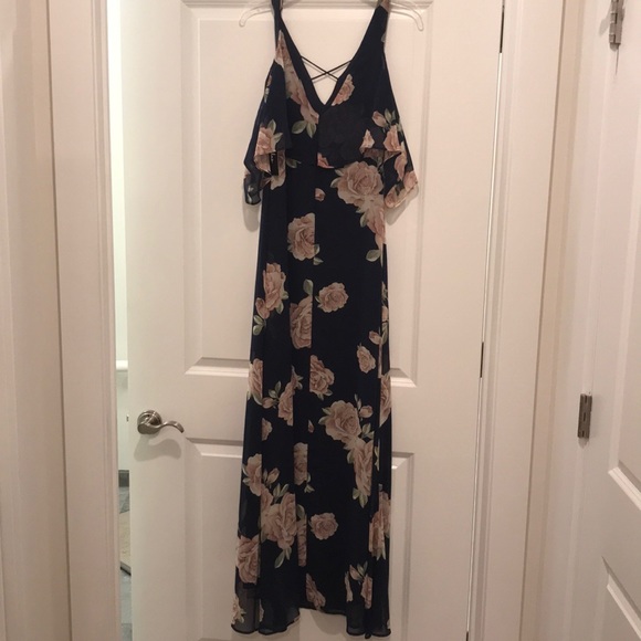 Flowered off the shoulder maxi dress - Picture 4 of 4